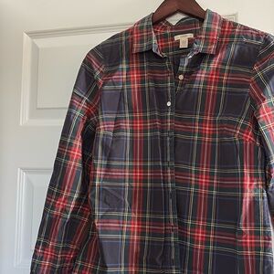 J crew plaid blouse. Size 8